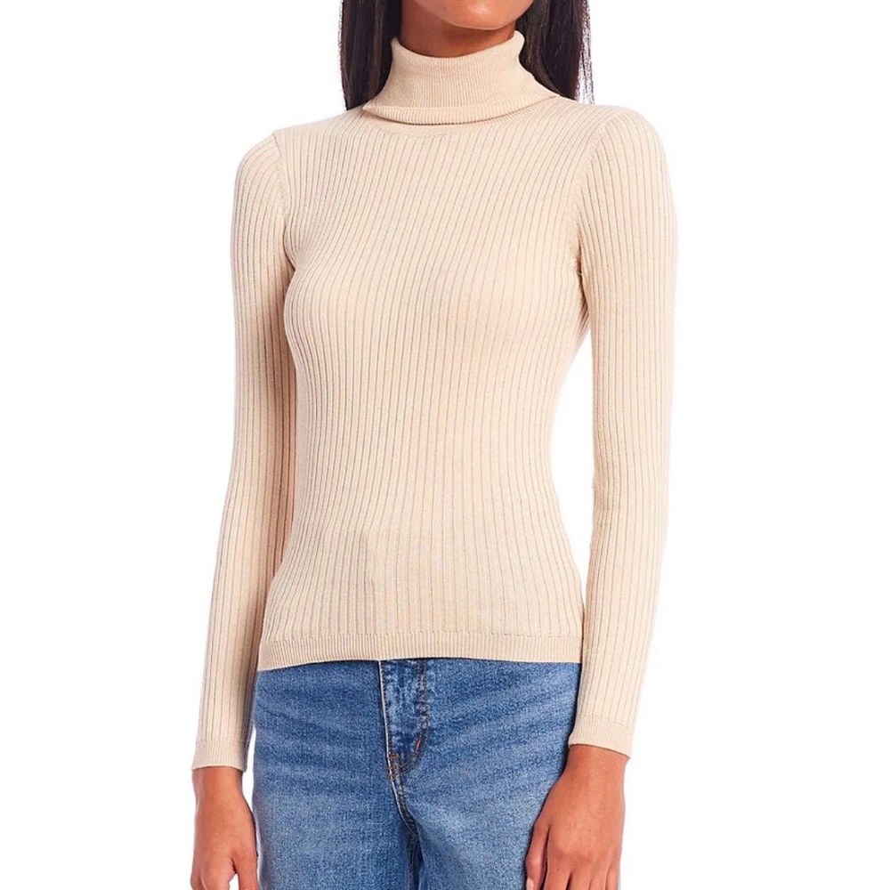 Dillards Copper Key Ribbed Turtleneck Sweater